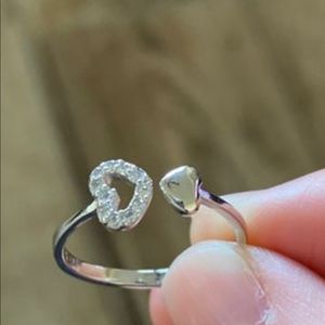 Sterling Silver Adjustable Heart Ring